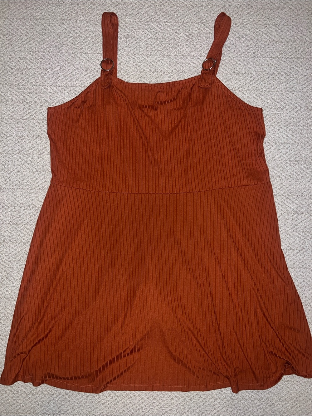 Rue21 Ribbed Rust Orange Cami with Ring-Strap Detail